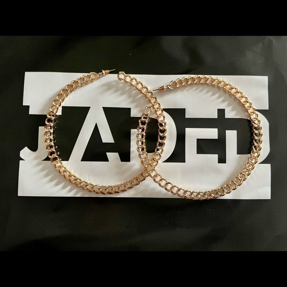 Gold Linked Earring Hoops
